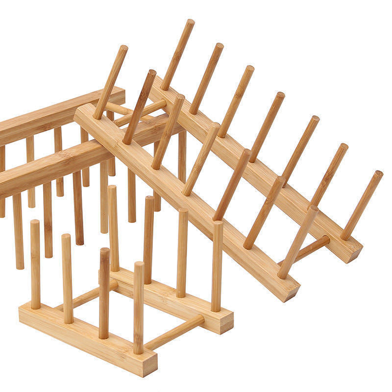 Étagère en bambou pour cuisine - Support de drainage et rangement élég