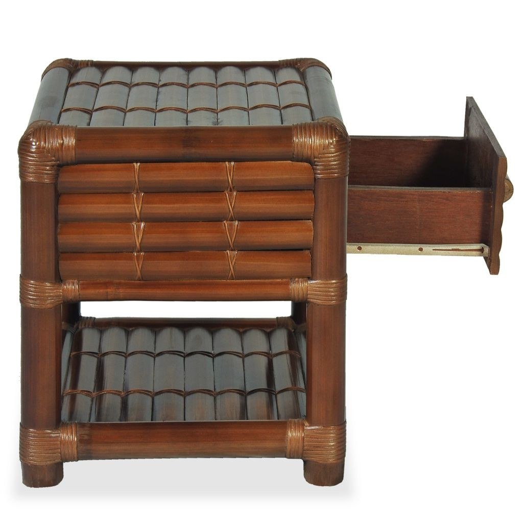 Comodino 50 x 45 x 40 cm bambù marrone scuro