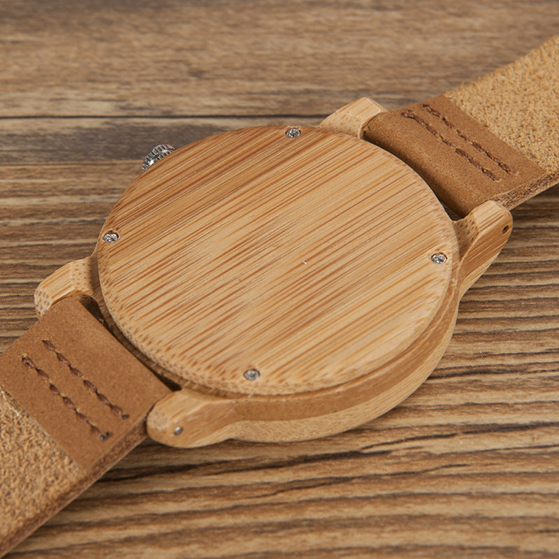 Reloj de madera de bambú