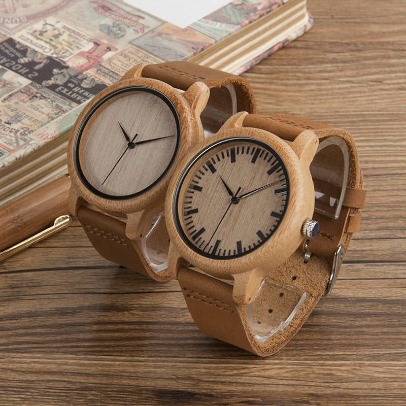 Reloj de madera de bambú