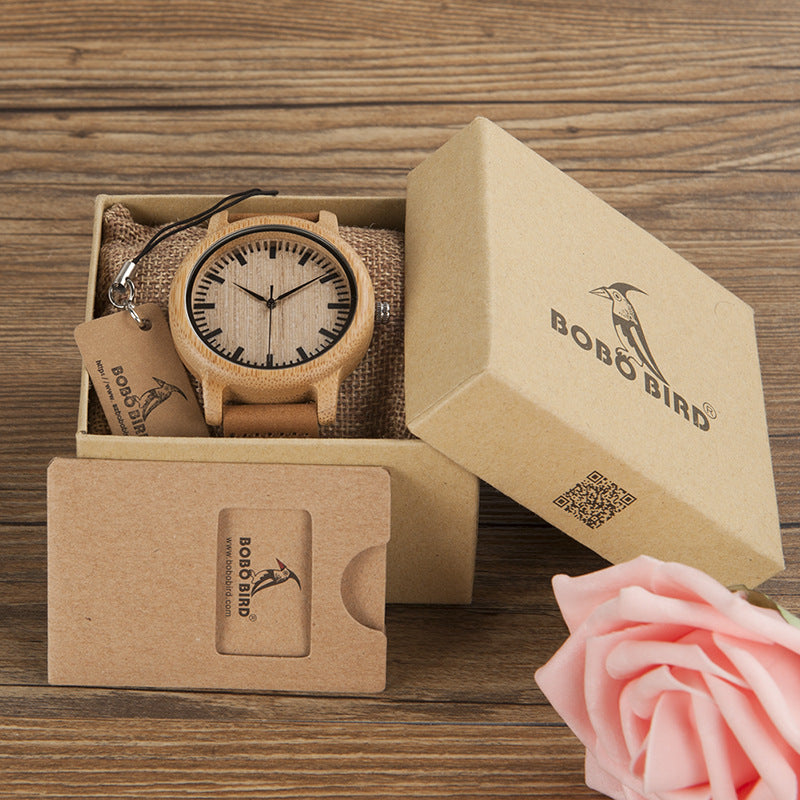 Reloj de madera de bambú
