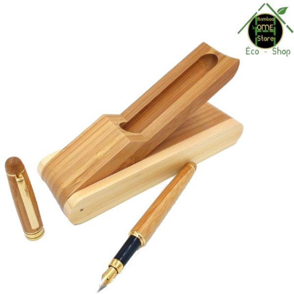 MEGYAD Lot De 50 Stylos à Bille Bambou Personnalisés - Écriture Écologique Bureau Et Quotidien