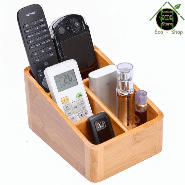 Bamboo™ Boîte de rangement pour télécommande en bambou - BambooHomeStore