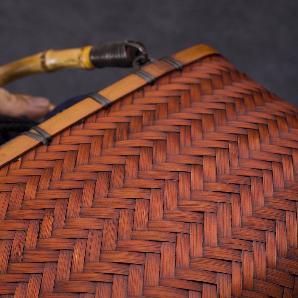 bentobox, sac a main en bambou a tissage japonais