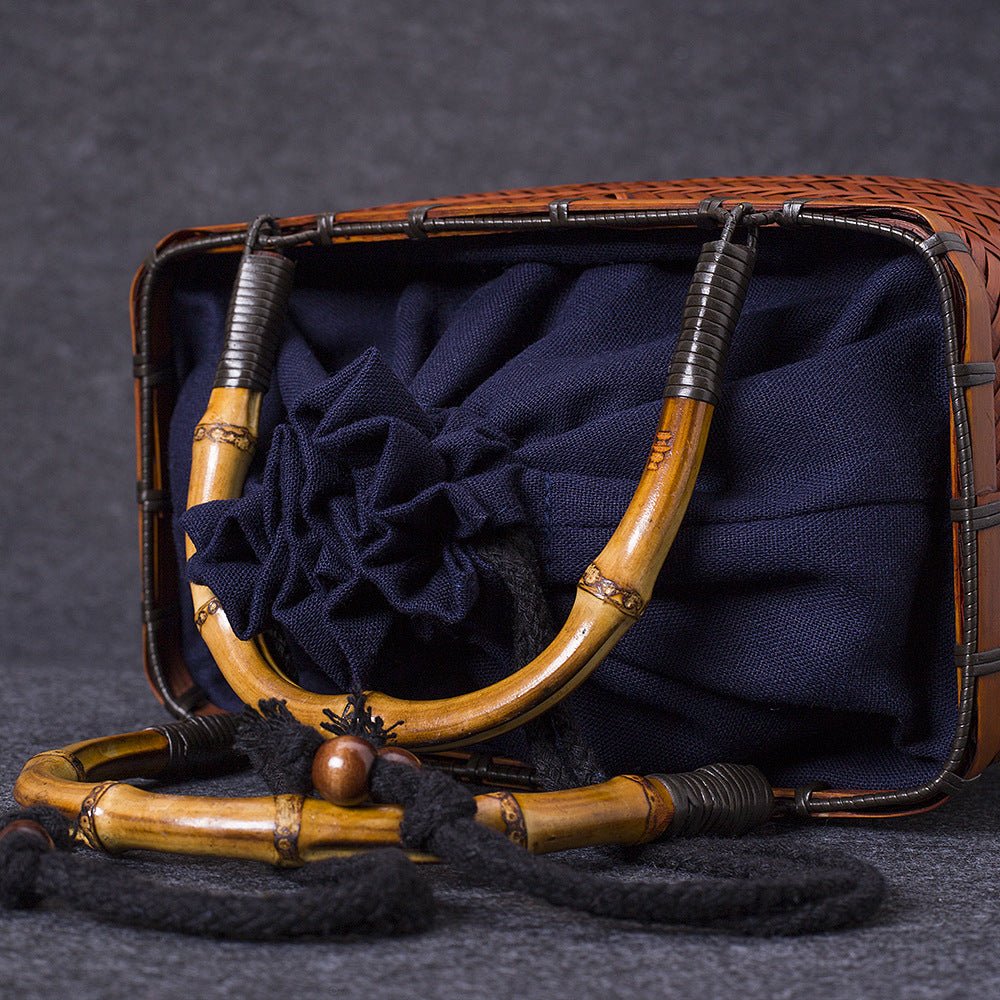 bentobox, sac a main en bambou a tissage japonais