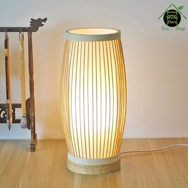 Lampe de table ZEN en bois de bambou naturel