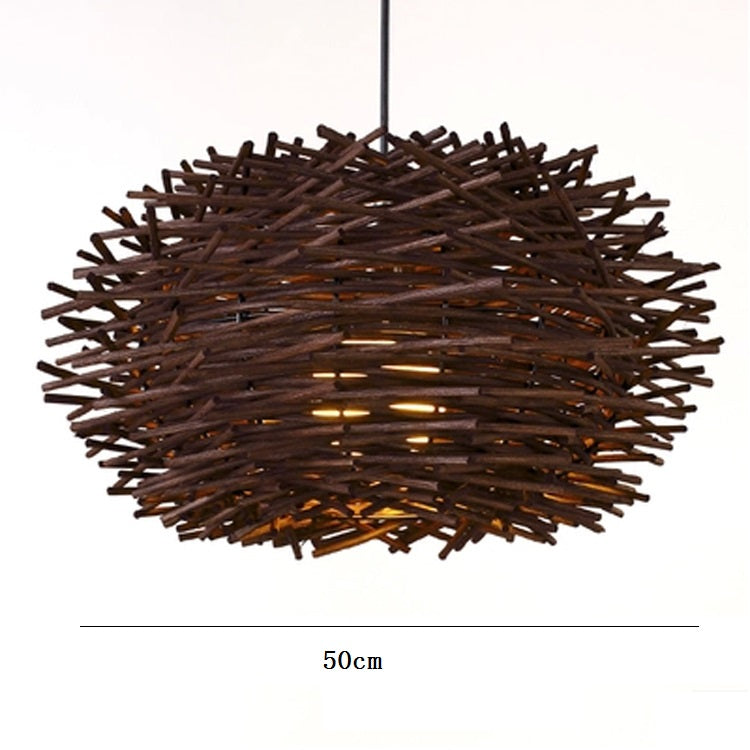 Luminaires suspendus en bambou rétro - Éclairage tissé, design unique