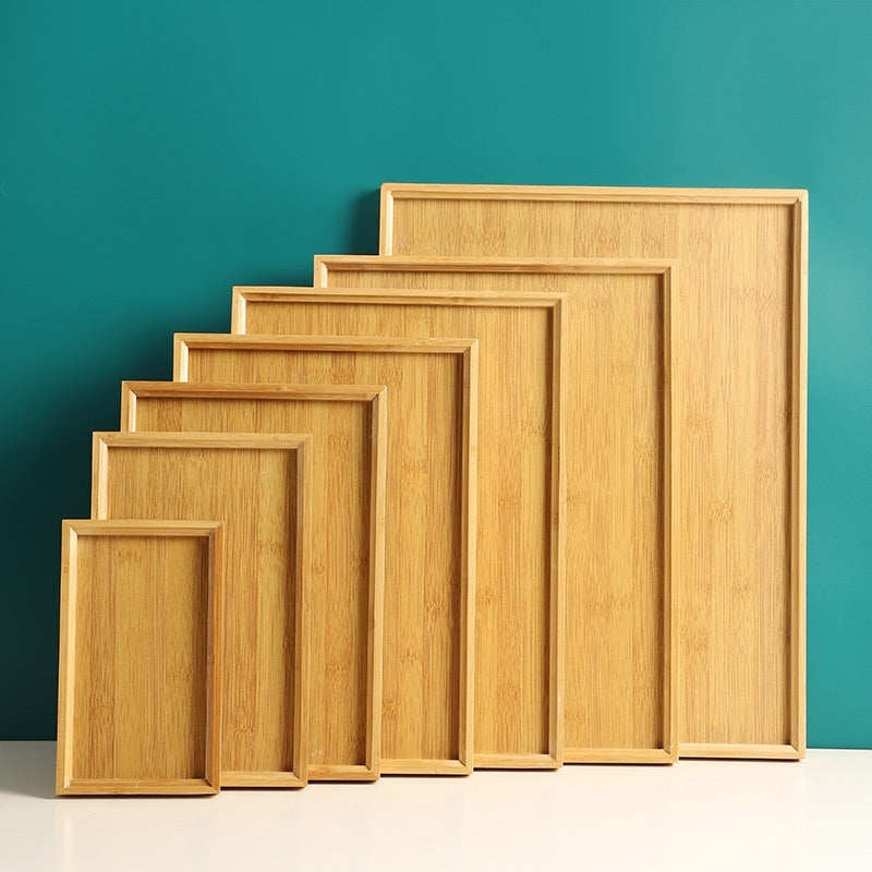 Plateau à thé en bambou rectangulaire - Design minimaliste et durable