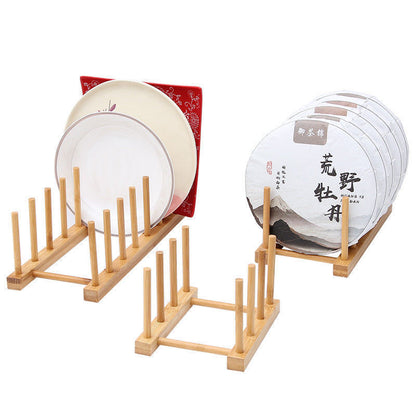 Étagère en bambou pour cuisine - Support de drainage et rangement élég