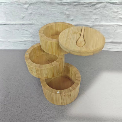 Bocal en bambou pour sel - Écologique et hermétique