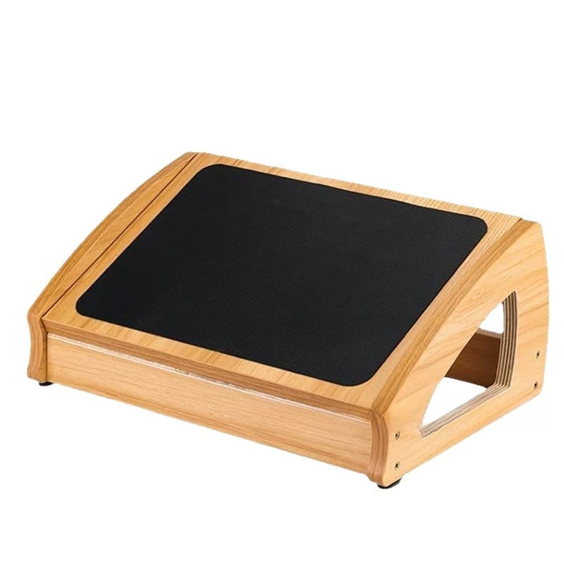 Tabouret de bureau en bambou ajustable avec repose-pieds ergonomique