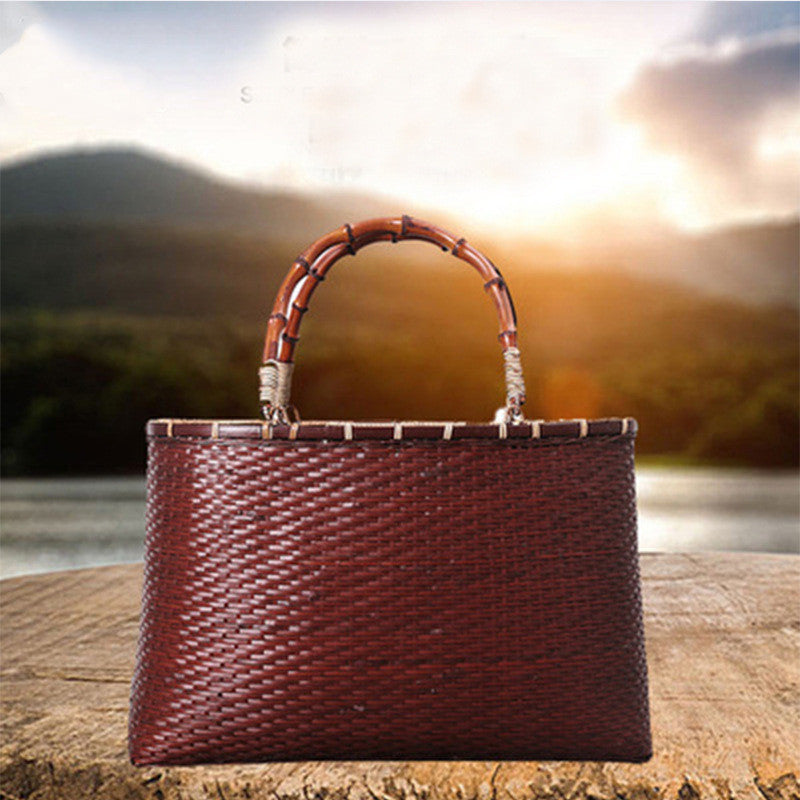 Handmade Bamboo Woven Bag Retro Elegant Bag