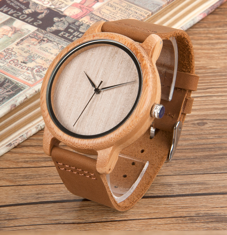 Reloj de madera de bambú 