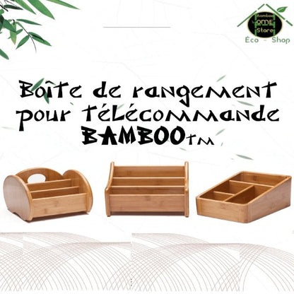 Bamboo™ Boîte de rangement pour télécommande en bambou - BambooHomeStore