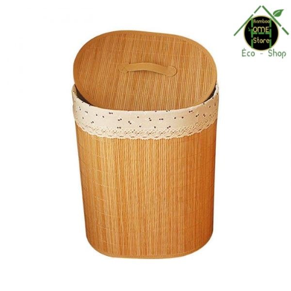 Panier à linge corbeille en bambou bac à linge pliable naturel
