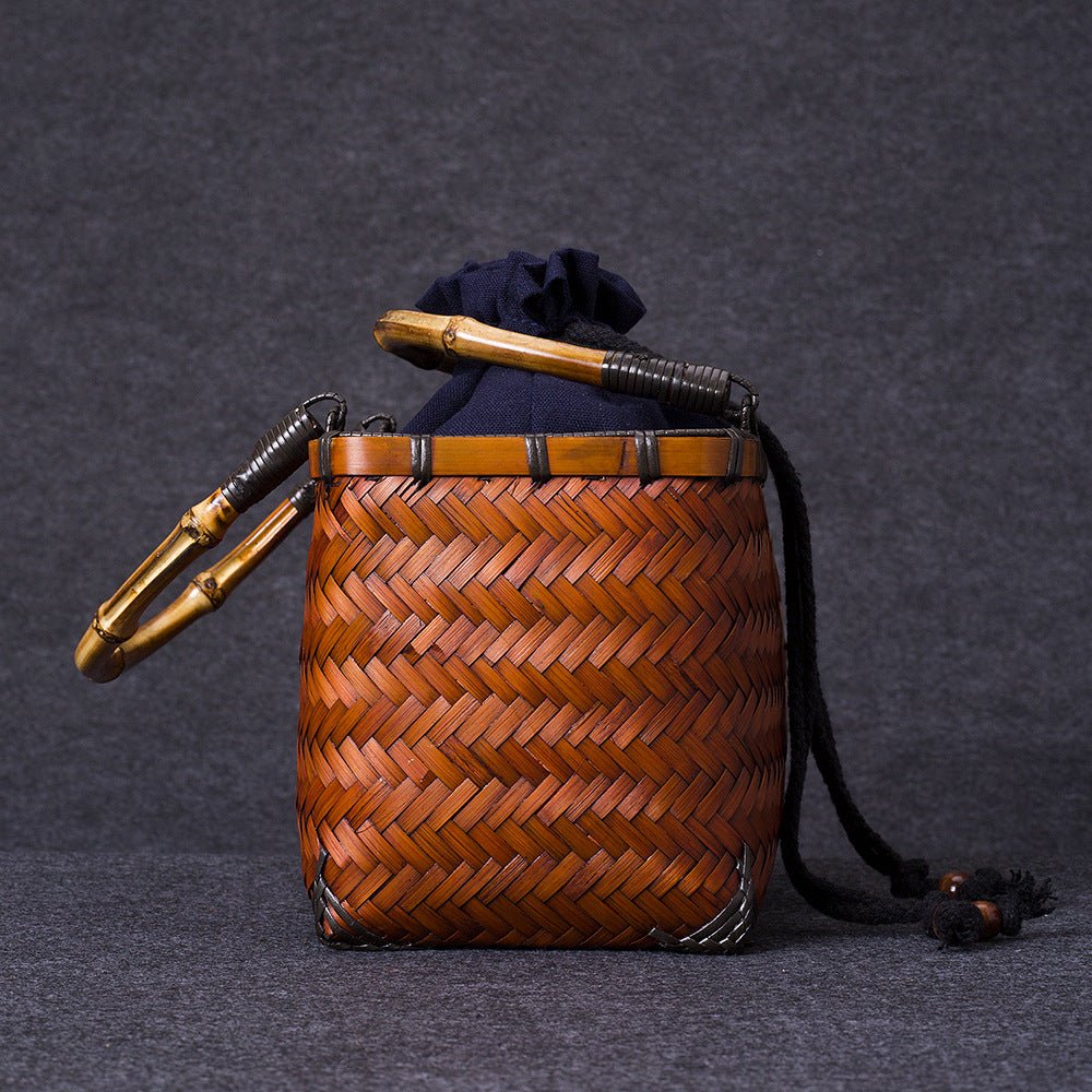 bentobox, sac a main en bambou a tissage japonais