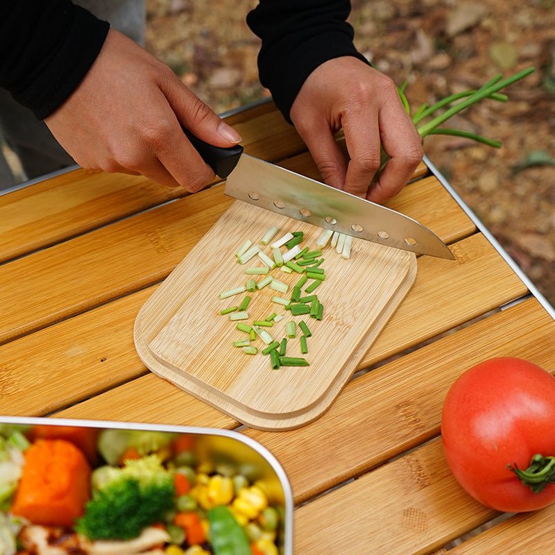 lunchbo™,  lunch box  inox avec couvercle en bambou